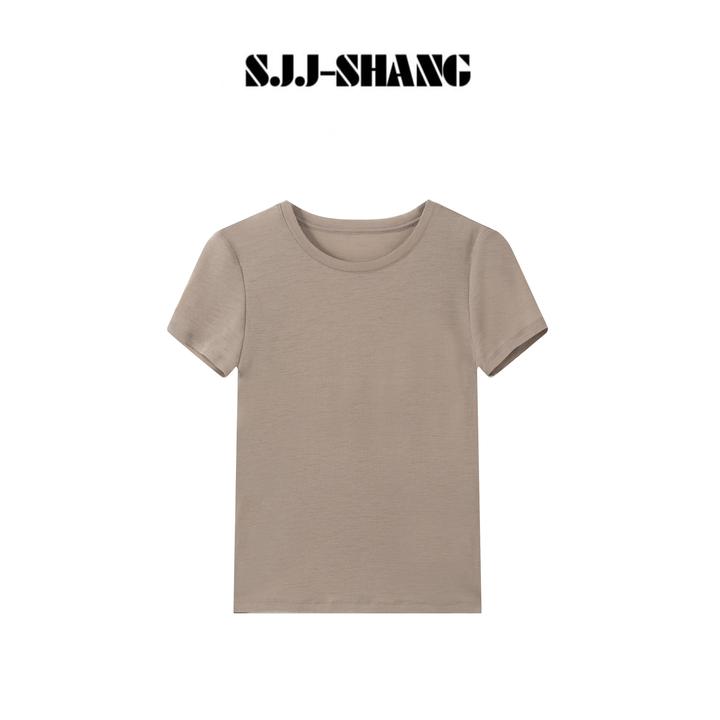 SJJ-SHANG【马车T】25早秋100%羊毛高支超细100澳毛T恤q135102p
