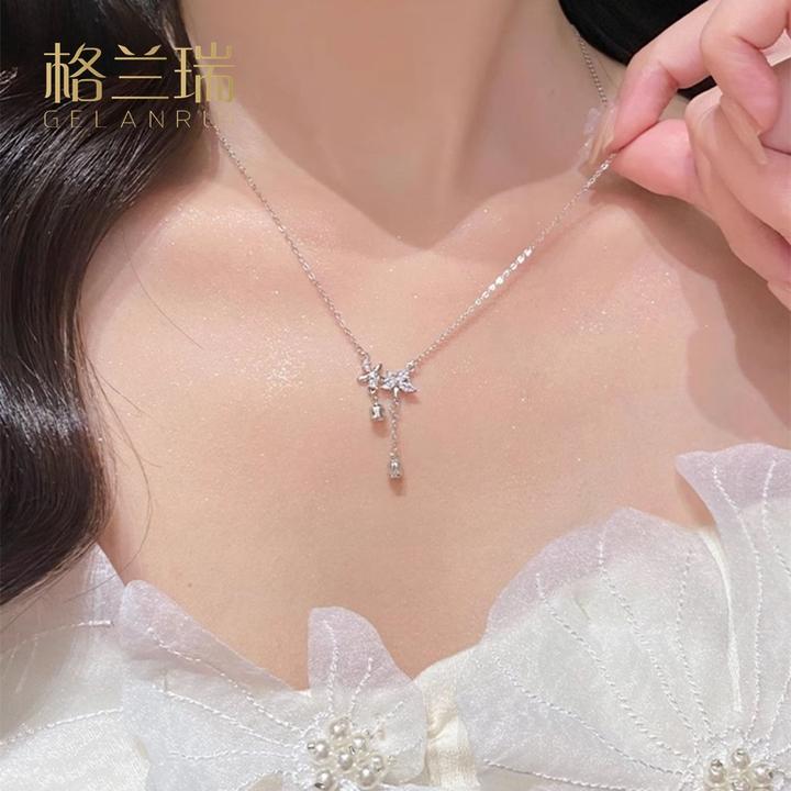 坠链均足银 铃兰花流苏999纯银项链女款精致甜美送闺蜜女生日礼物