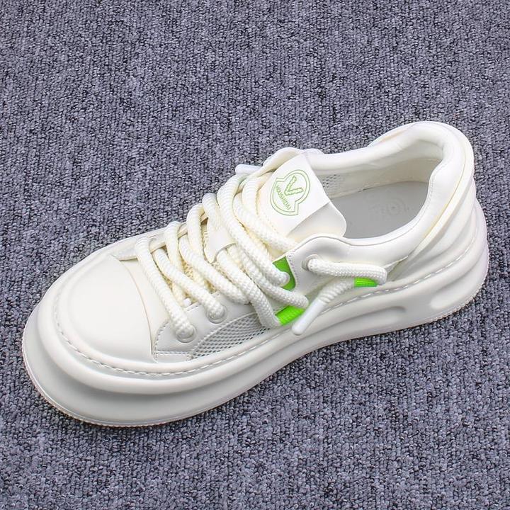 男鞋厚底增高小白鞋一脚蹬2025夏季新款透气网面潮流百搭休闲板鞋