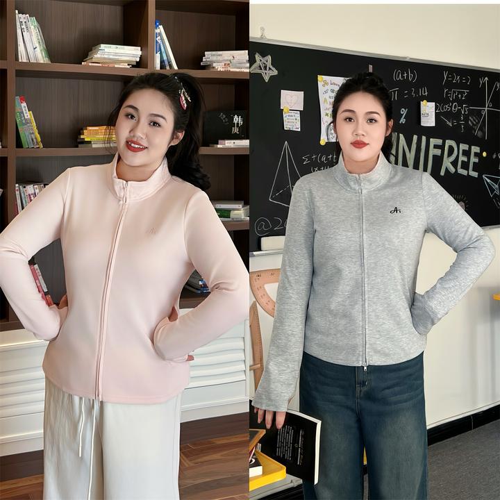 大码女装秋季显瘦花契200斤胖mm利落空气层高尔夫服短外套11982-F