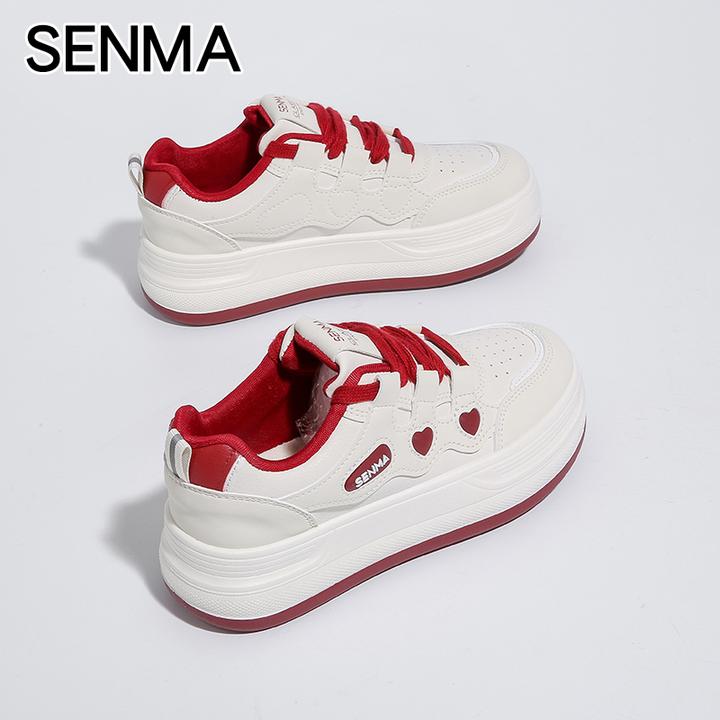 SENMA森马女鞋2025年春秋新款百搭厚底时尚休闲板鞋小白鞋