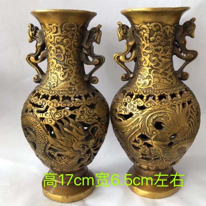 农村老物件 民间藏品 杂项镂空花瓶家居花瓶桌面摆件