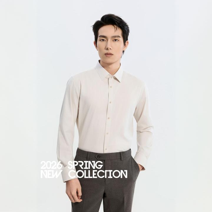 利郎【26年春款暗纹】男士新款休闲长袖高端时尚总裁商务正统衬衫