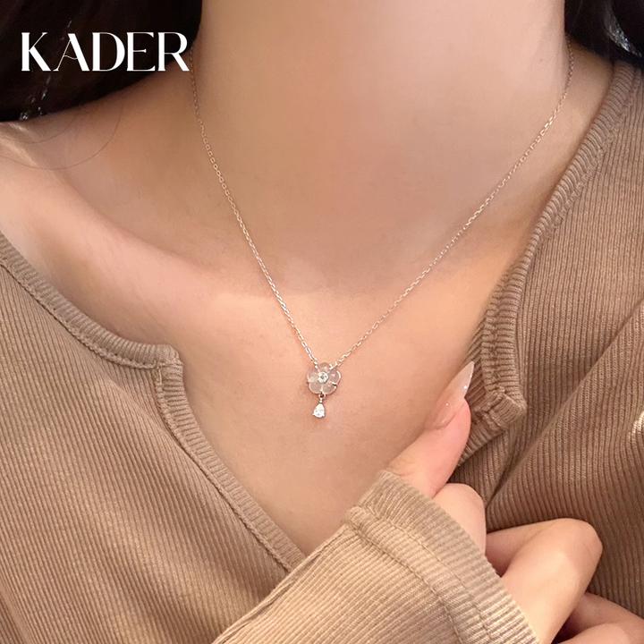 KADER/卡蒂罗有钱花项链天然玉髓镶嵌圣诞礼物小众女款饰品XL5901
