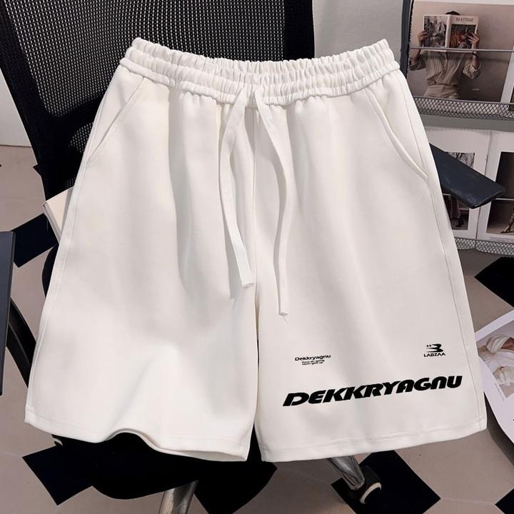 jtrt高级感美式街头运动短裤男女潮牌宽松五分裤夏季凉感白色裤子