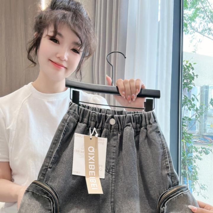 男童牛仔中裤中大童宽松工装裤夏季新款休闲薄款破洞裤子百搭潮款