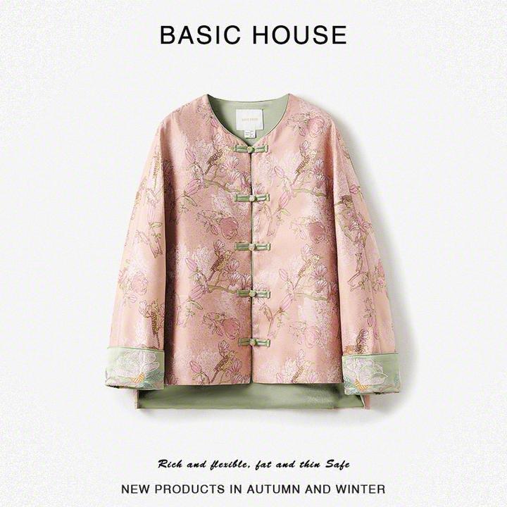 Basic House/百家好新款重工刺绣新中式高级感短外套B1194B52202
