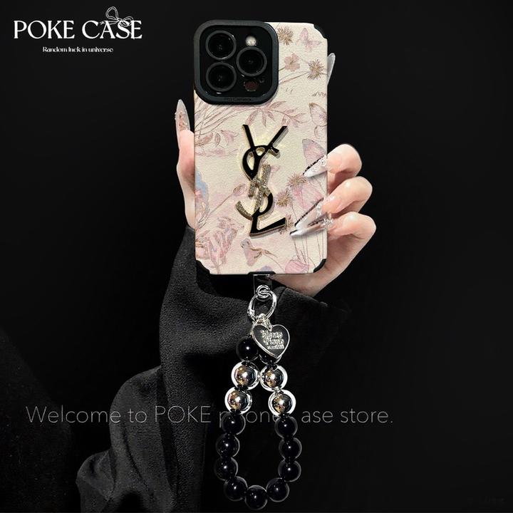 轻奢瞳眼小羊皮繁花逐蝶适用苹果13华为vivo小米oppo手链手机壳女