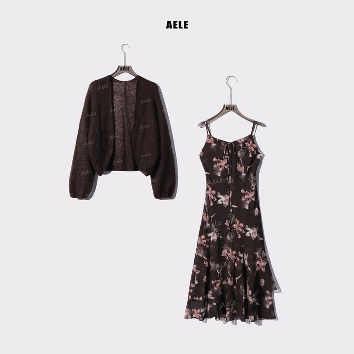 AELE【秘境花园】镂空小香风花色吊带连衣裙套装 D853 2700 AD