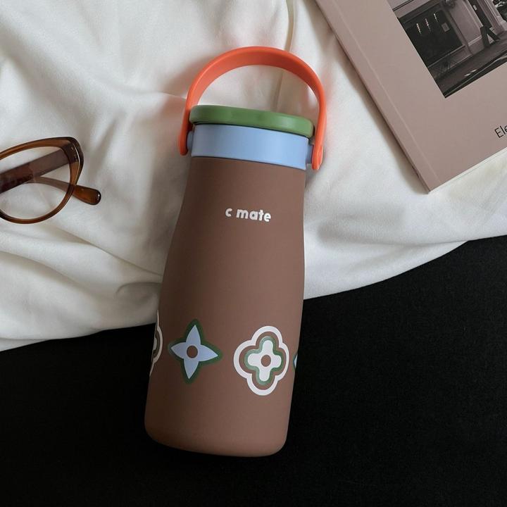 手提吸管双饮杯陶瓷内胆保温杯316便携情侣女学生高颜值牛奶水杯