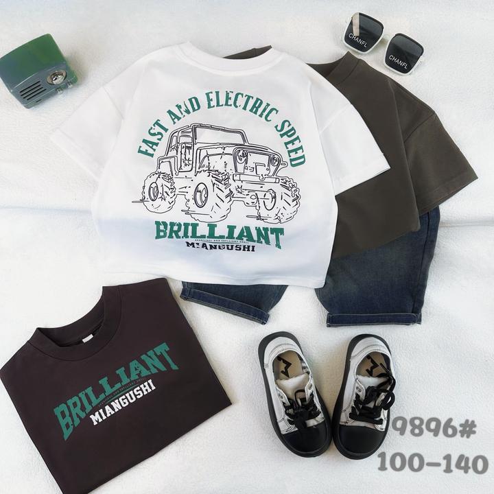 【现货】【小探险家】潮款儿童韩版宽松上衣夏季男童纯棉短袖t恤9896#