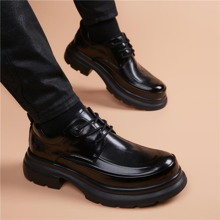 皮鞋男鞋男款时尚正装新款透气男士时尚商务休闲厚底英伦结婚增高
