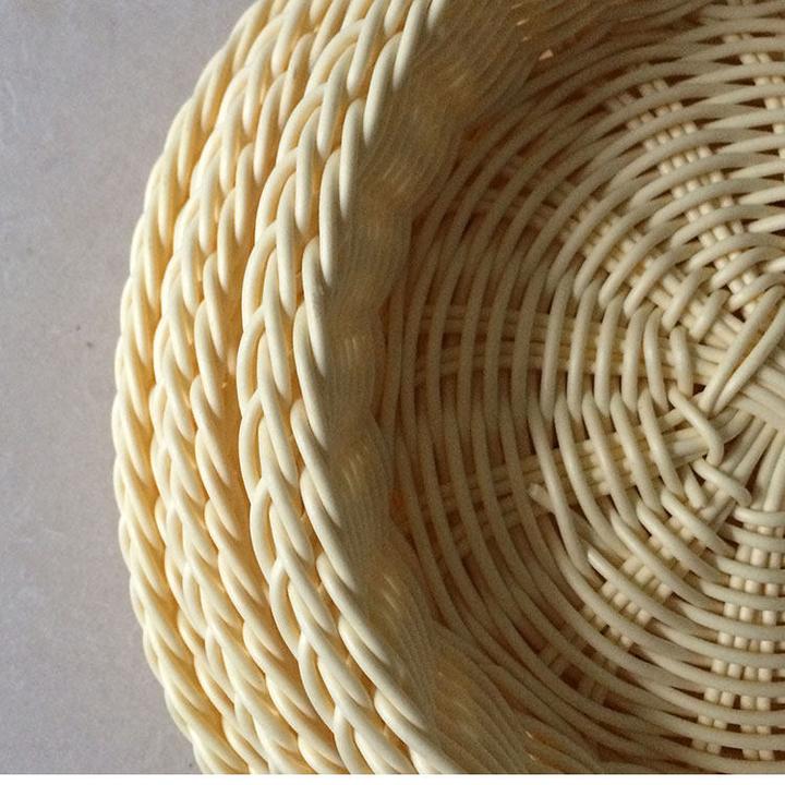 新品pp仿藤编餐饮用具酒店家居超市果篮面包水果盘餐桌用放菜浅盘