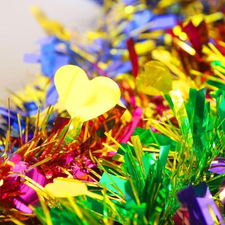 2026年新款圣诞节日派对装饰毛条婚庆布置彩带彩条幼儿园布置拉花