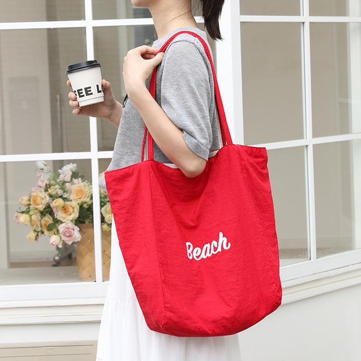 韩版休闲文艺托特包ins时尚印花帆布手提包网红字母尼龙单肩女包