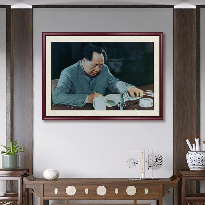 毛主席头像毛爷爷画像客厅挂画中堂四伟人像入户玄关装饰画壁画