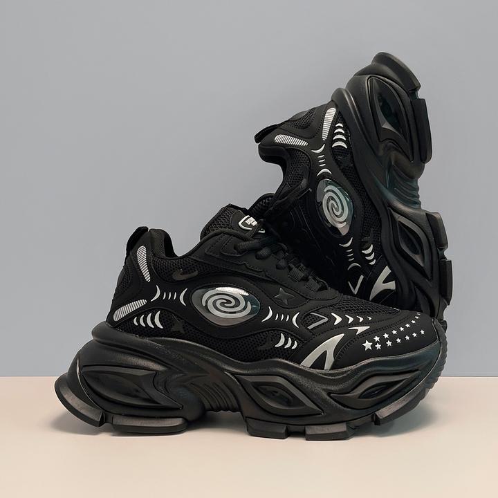 恶魔之眼隐形10CM增高鞋黑武士百搭厚底潮流鞋休闲运动老爹鞋男