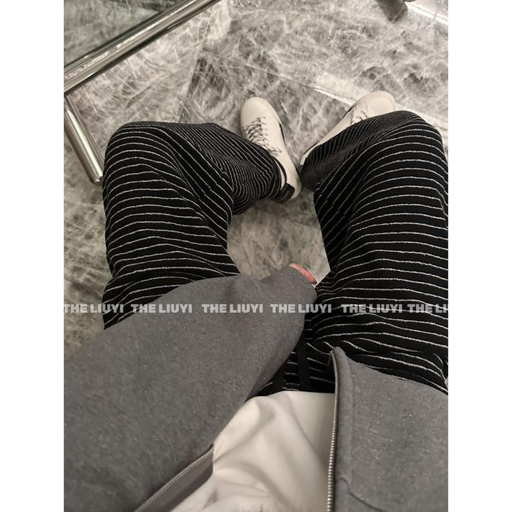 【LIUYI】条纹裤~450g高克重加厚撞色条纹裤5917B1
