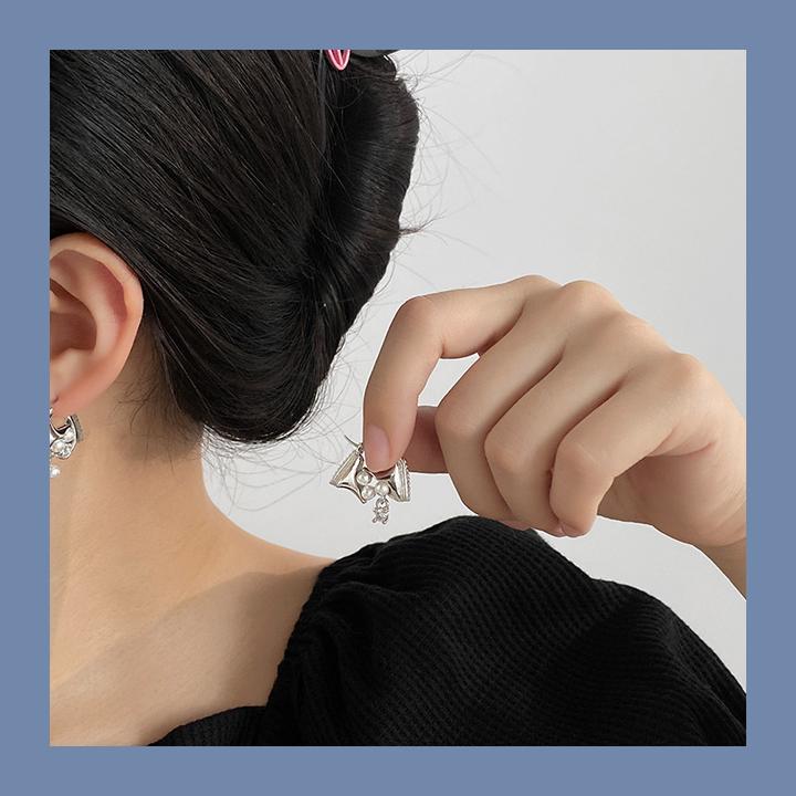 铜合金锆石耳饰 仙可爱气质新款时尚耳环设计金属精致圆形锆石百