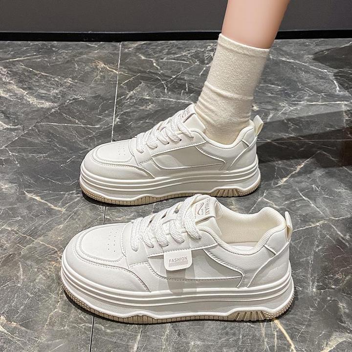 【香港轻奢Sakurano&樱央】春季女鞋灰色板鞋2025新款秋季厚底休