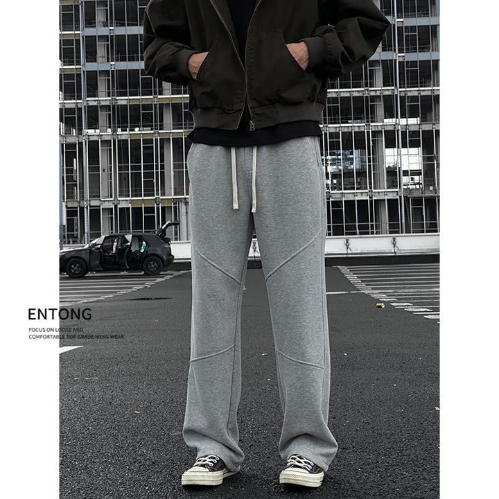 Entong美式高街vibe解构直筒卫裤男生百搭宽松运动裤大码休闲裤子