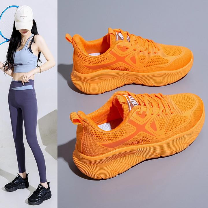 夏季品牌断码女鞋运动鞋薄款轻便透气健身软底减震飞织网面跑步鞋