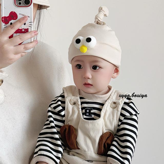 新生婴儿帽子春秋0-3个月男女宝宝帽子薄款无骨卤门帽胎帽满月帽6