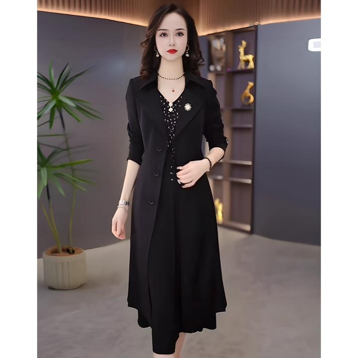 秋季时尚新款百搭2025长袖西装领优雅气质高级感显瘦显白外套风衣