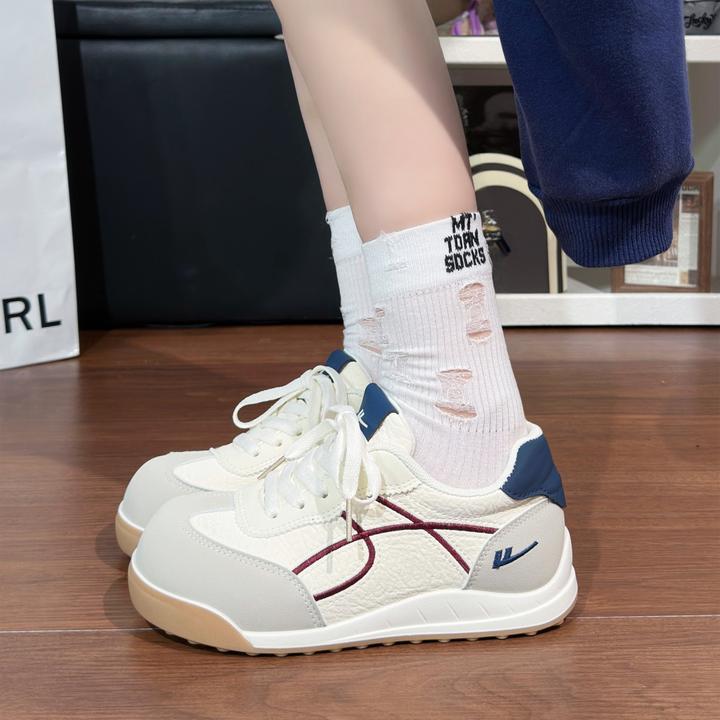 回力灰红复古德训鞋女2025夏季新款大头鞋韩版软底小白鞋百搭潮鞋