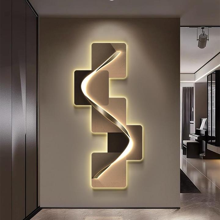 玄关2024年新款高端装饰画壁灯led高级感客厅走廊入户正对门挂画