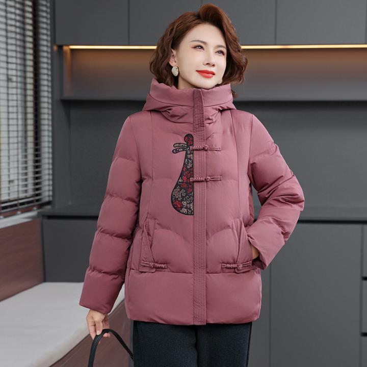 中年妈妈冬装加绒加厚棉服中老年女冬季时尚棉衣2025新款外套洋气