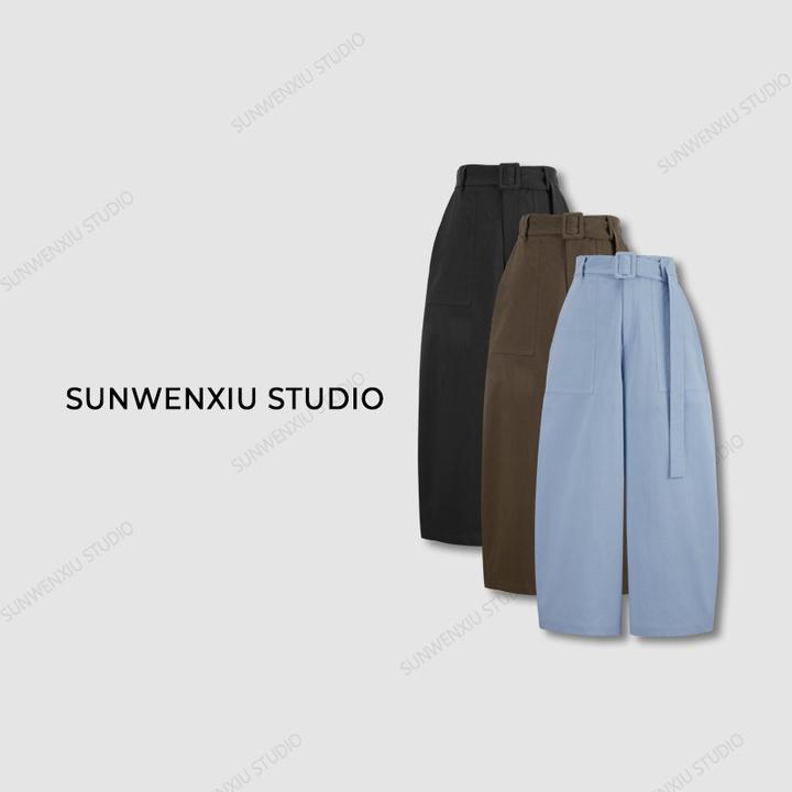 swx studio2店 “消胯裤”大口袋夏季显瘦百搭香蕉裤