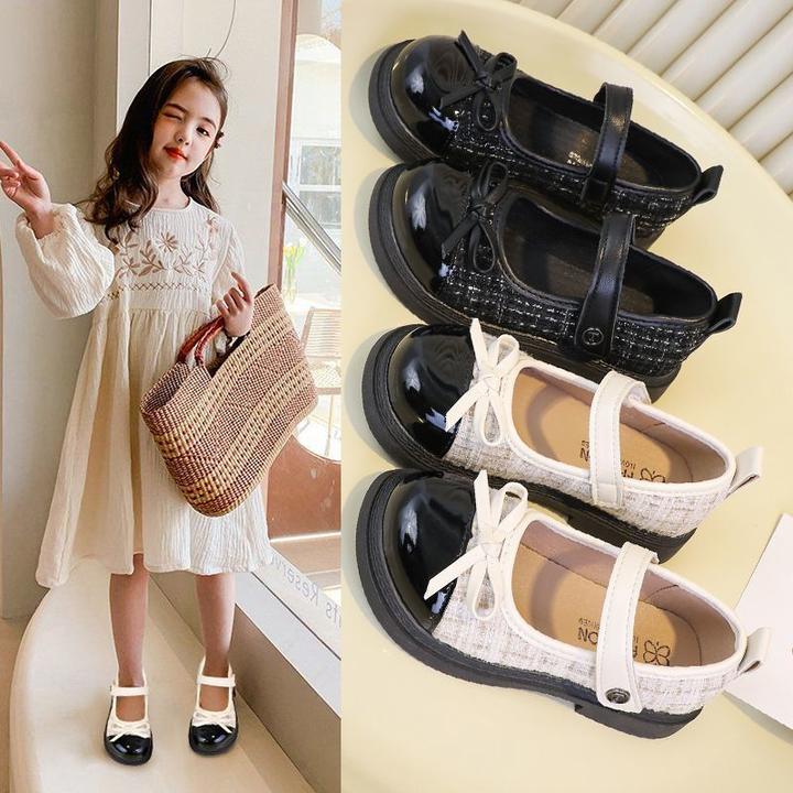 女童春秋皮鞋2025韩版新款香风洋气软底儿童公主单鞋休闲鞋