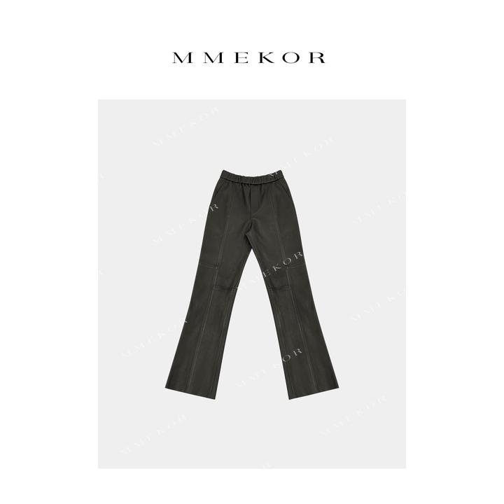 MMEKOR“紫标皮裤” 2025新款秋款暗黑内啡肽时髦显瘦休闲裤 79935