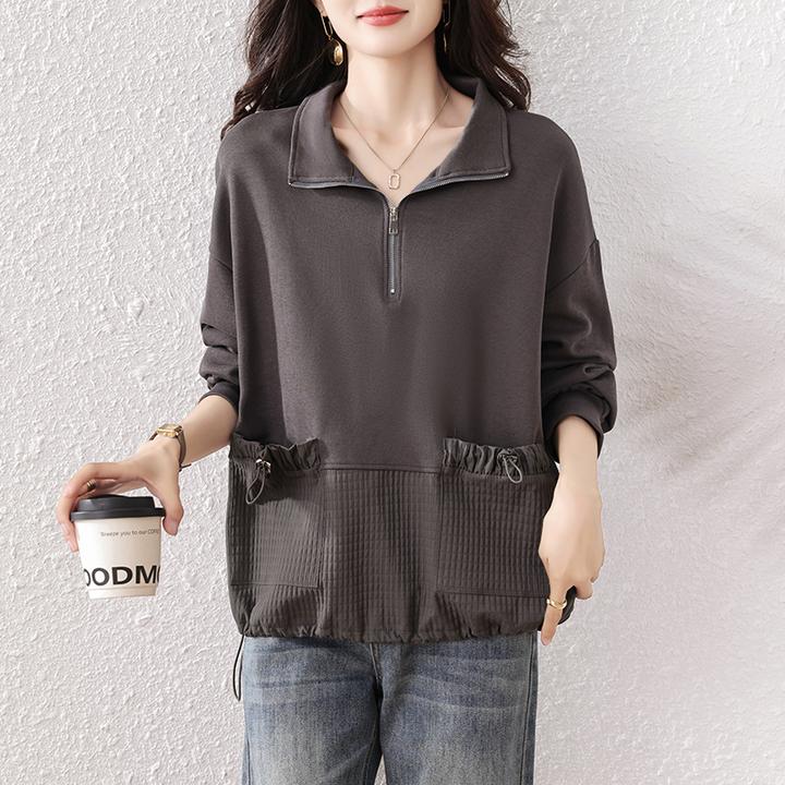 【女神新衣】时尚秋季胖mm洋气遮肚子宽松显瘦休闲百搭卫衣