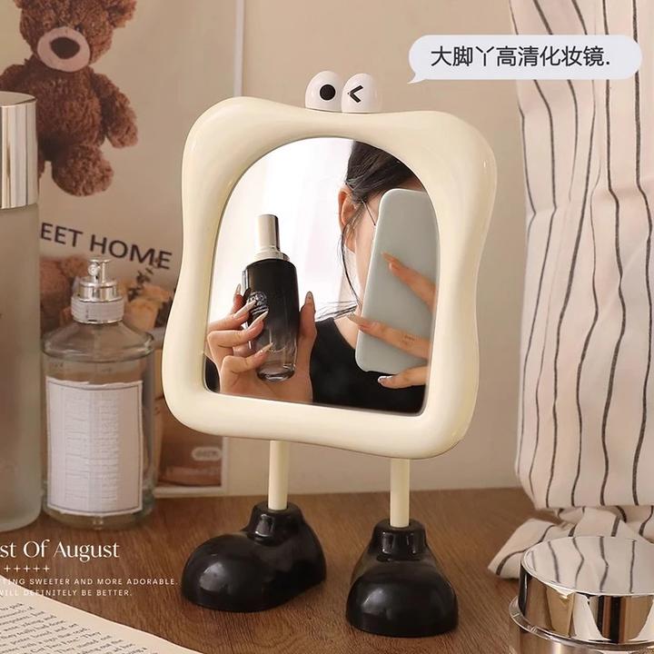 创意化妆镜ins风学生宿舍小镜子家用办公室台式可立梳妆镜M917