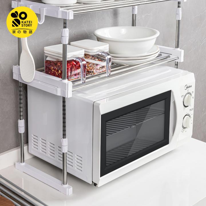 家之物语储物架伸缩置物架台面锅架碗碟收纳架免打孔不锈钢沥水架