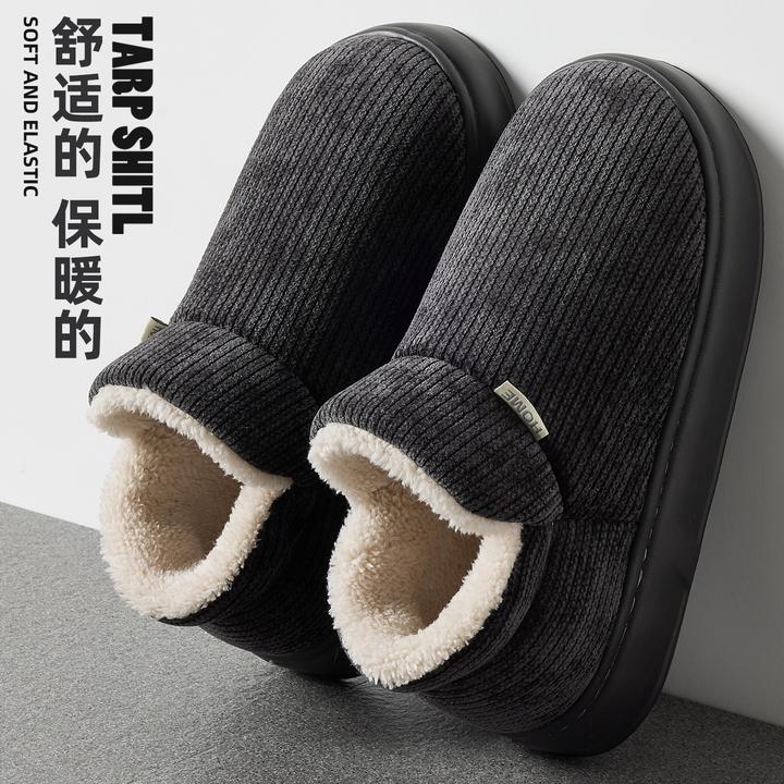 猫力包跟棉拖鞋男士冬季2025新款防滑厚底保暖加绒棉拖鞋男款外穿