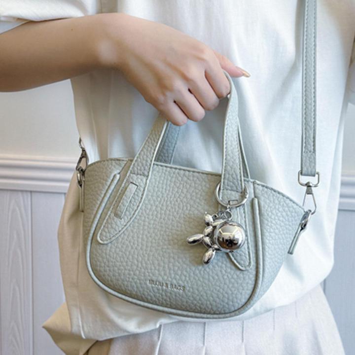 韩版小清新手拎水桶包女2025夏季新款简约时尚单肩包高级感斜挎包