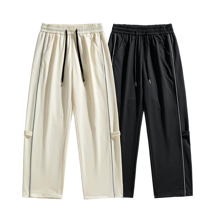 裤子男款夏季冰丝2025宽松男裤长裤垂感休闲凉感薄款冰感