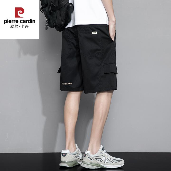 皮尔卡丹休闲短裤男夏季薄款宽松直筒潮牌冰丝运动速干男士工装五