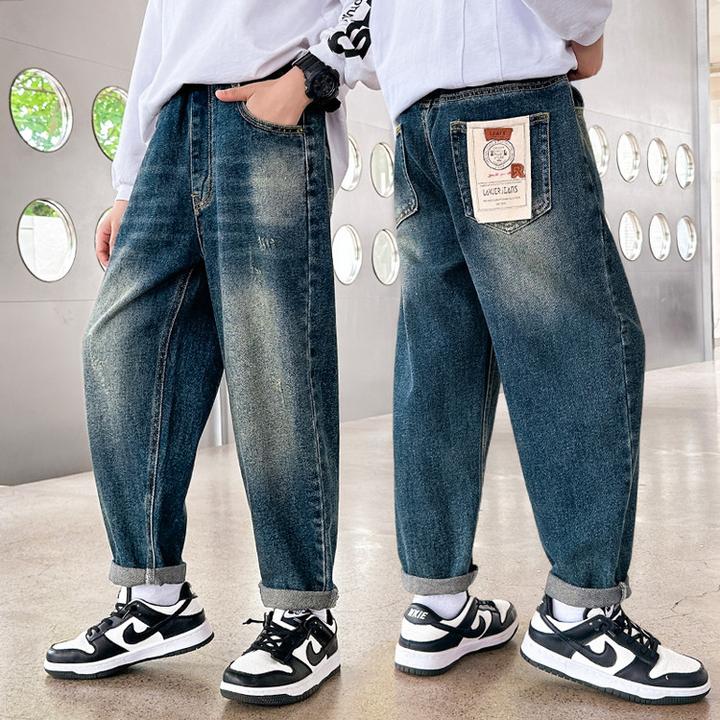 男童牛仔裤痞帅风2025秋季新款裤子中大童宽松秋冬休闲长裤炸街潮