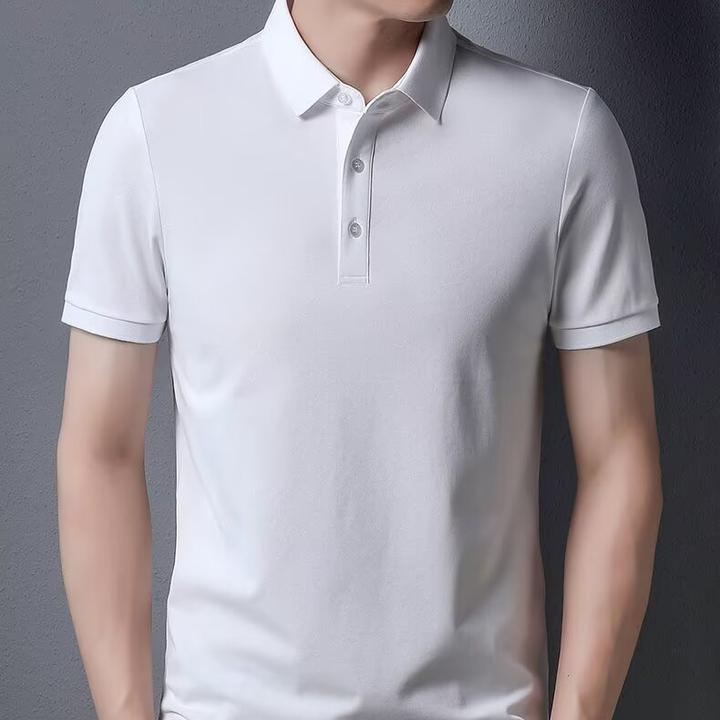 【亲肤冰凉感】时尚修身冰丝珠地棉冰凉透气纯色简约百搭休闲POLO衫