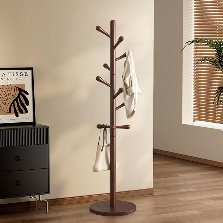 美式复古实木衣帽架落地家用高级感卧室简易立式不占空间的挂衣架