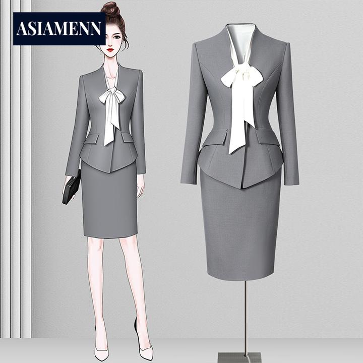 高端御姐风西装套装裙秋季讲解员艺考播音主持西装经理气质工作服