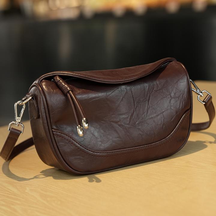 GELANDAI软皮女士单肩腋下包潮流复古饺子包时尚单肩斜挎包1156