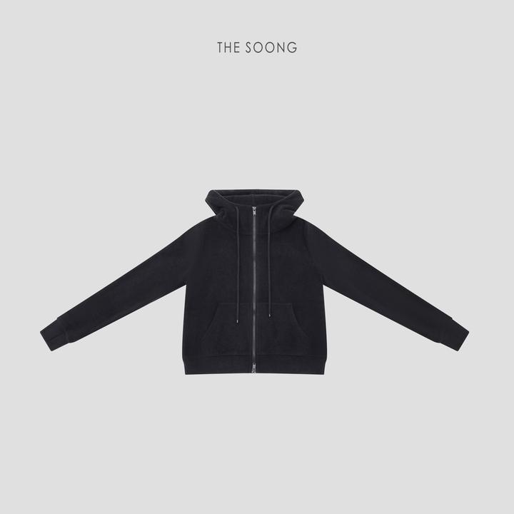 THESOONG|"重磅微米级牦牛绒"加厚山羊绒双拉链连帽卫衣外套T8373