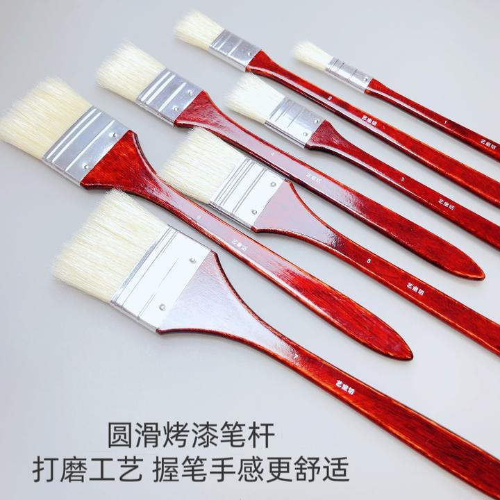 艺童话 优质猪鬃长柄刷 丙烯油画 水粉墙绘板刷 油画笔绘画耐用