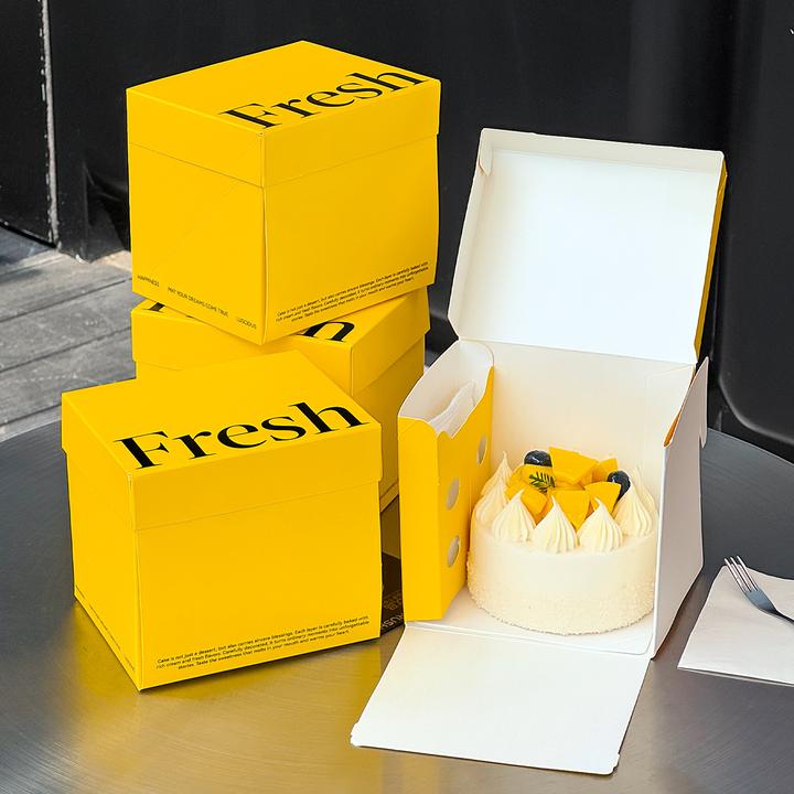 2/3寸小蛋糕盒子方形慕斯千层切块蛋糕包装盒烘焙甜品打包盒定制