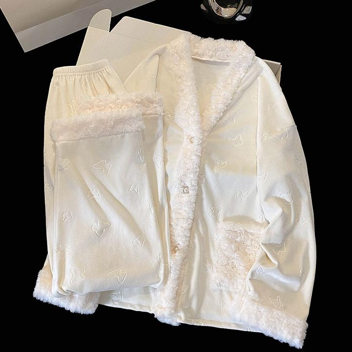 秋冬季爆款法式小香风海岛绒睡衣女款2025新款保暖少女家居服套装